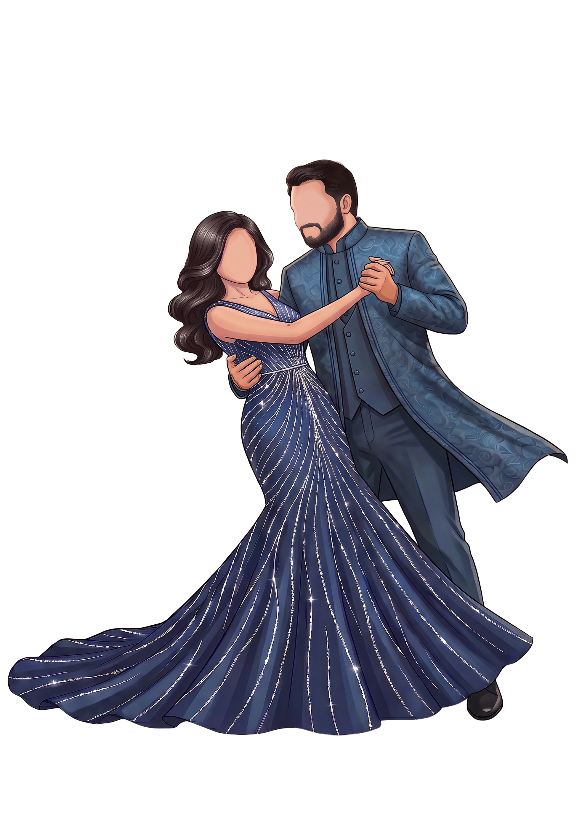 Sangeet couple illustration